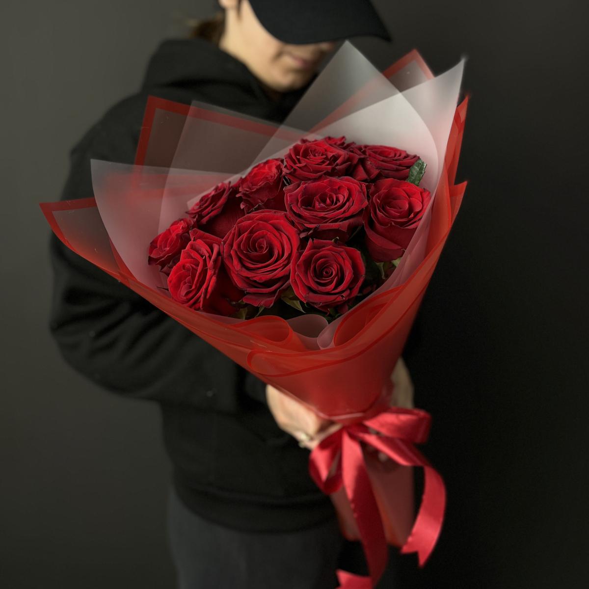 Букеты из красных роз 40 см (Эквадор) [код товара - 189420]