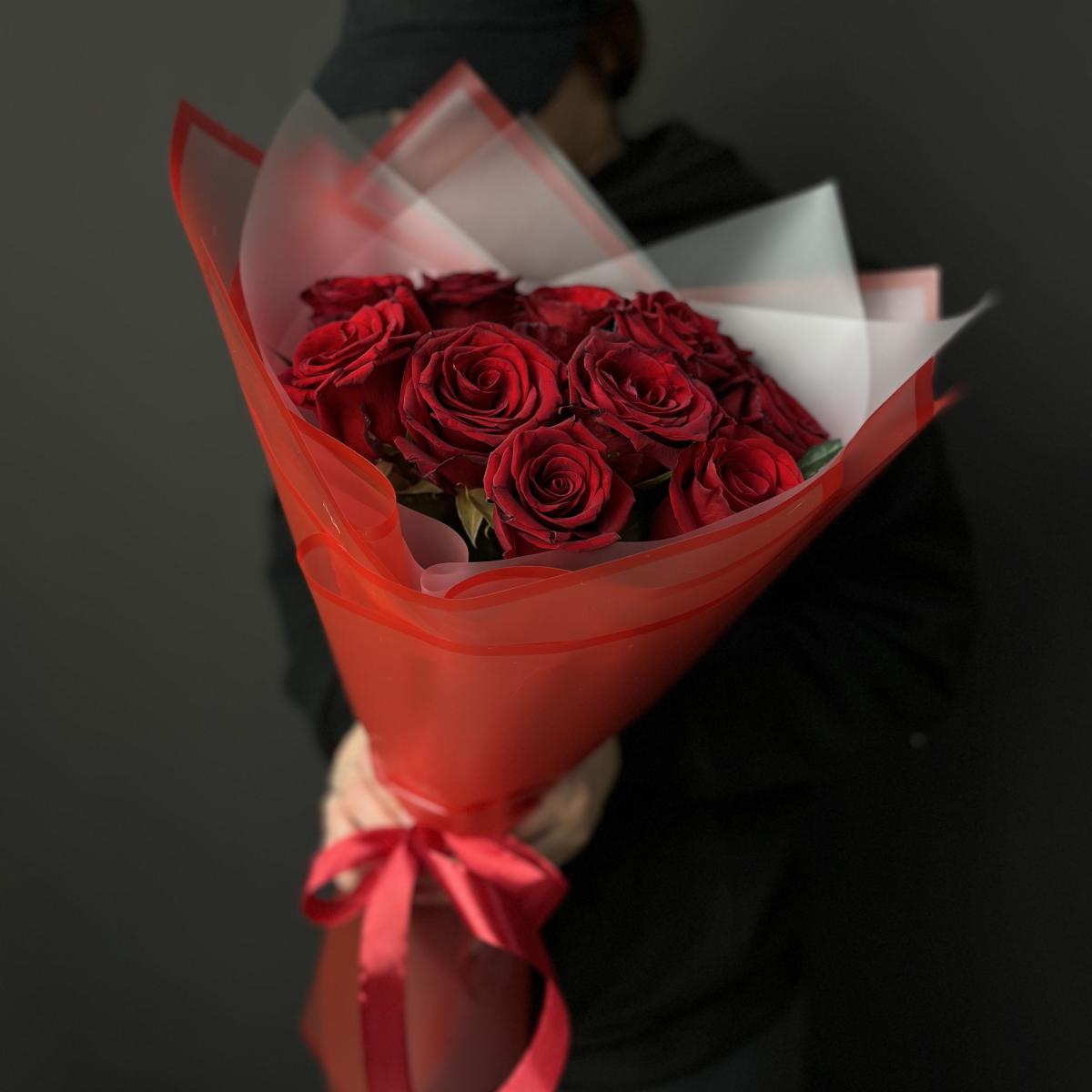 Букеты из красных роз 40 см (Эквадор) [код товара - 189420]