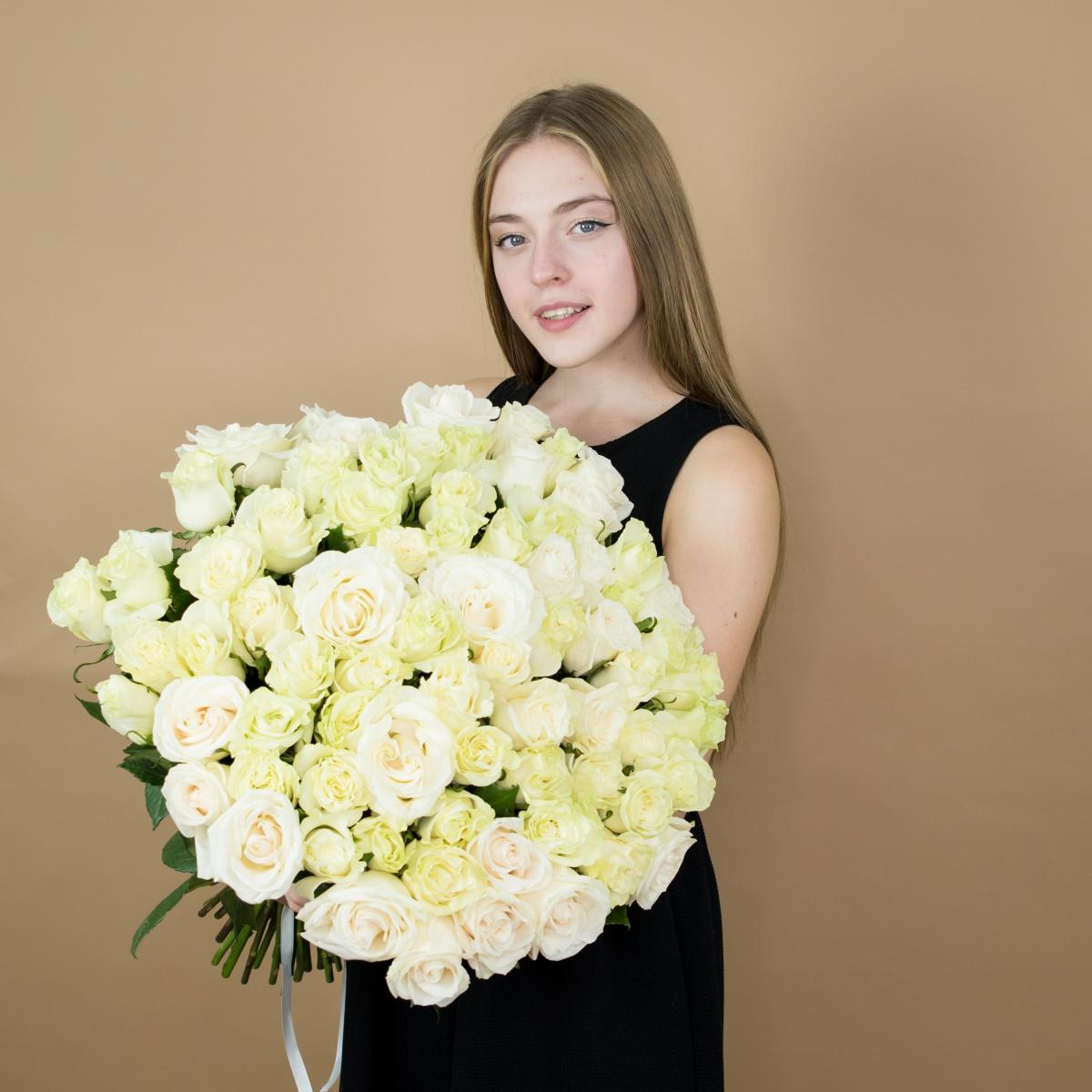 Букеты из белых роз 40 см (Эквадор) артикул: 660