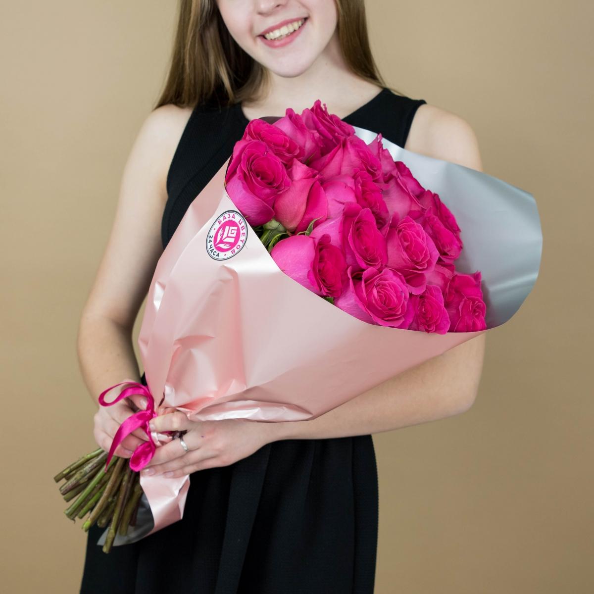 Букет из розовых роз 21 шт. (40 см) (№: 88605)